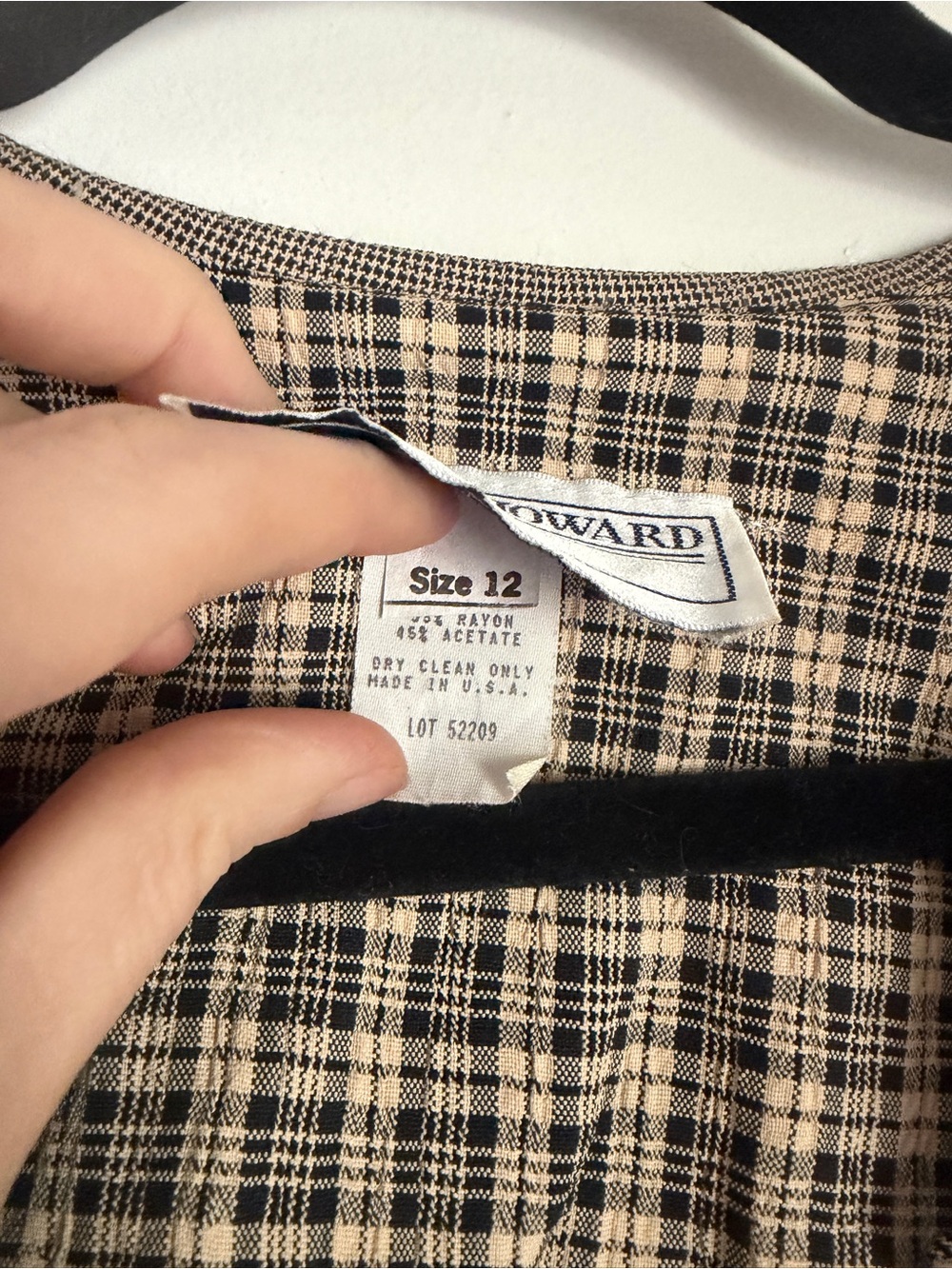 Vintage Jessica Howard Brown & Black Plaid Cropped button down top - Picture 4 of 8